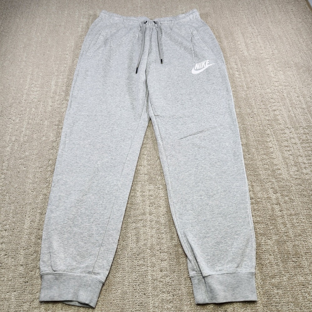 Nike Pants Women Medium Essential Fleece Jogger Gray Athleisure Workout